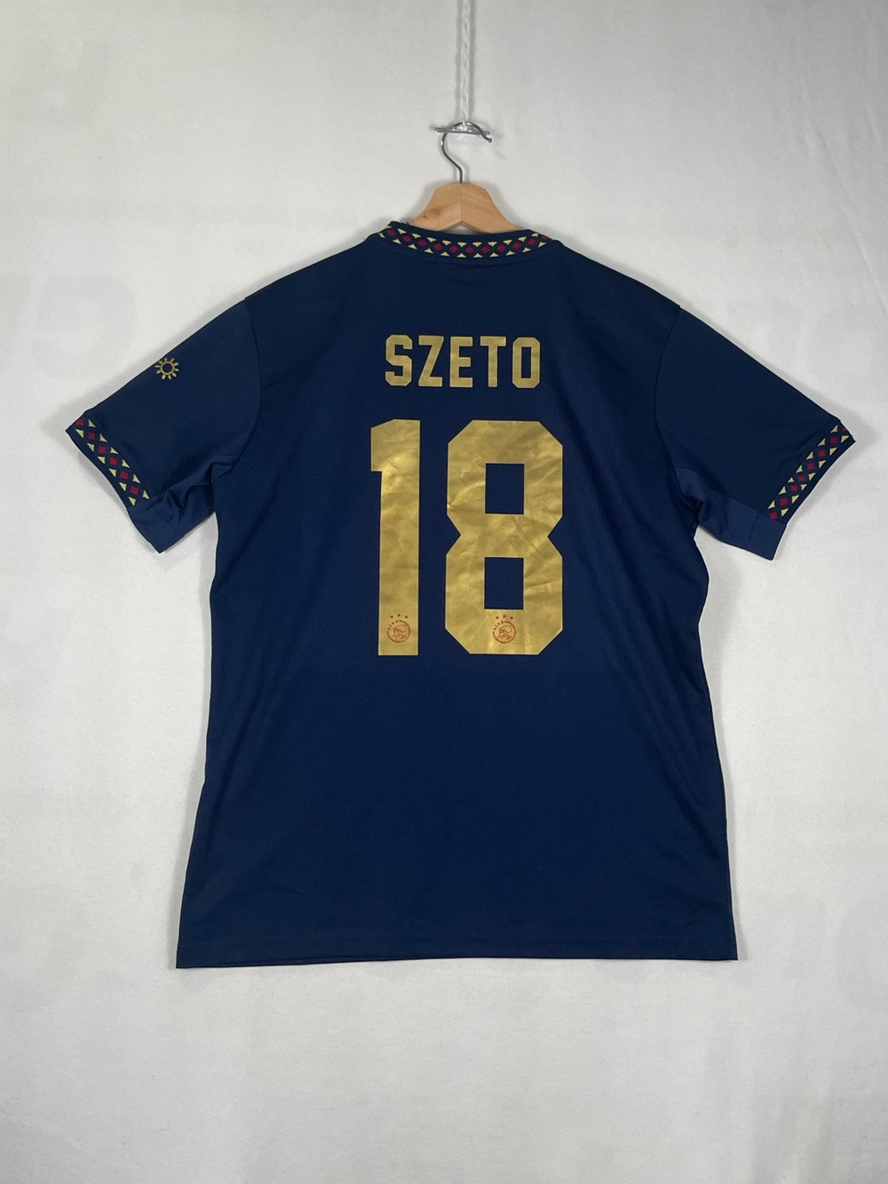 Adidas AFC Ajax Amsterdam 2022 Away Soccer #18 SZETO Custom? Jersey Sz L - Picture 2 of 16